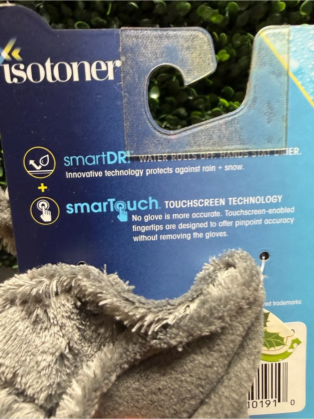 isotoner Women's Gray Fleece-Like Touchscreen Gloves